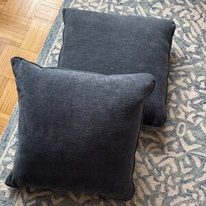 Slate Blue Textured Accent Pillow - 18” square (set of 2)